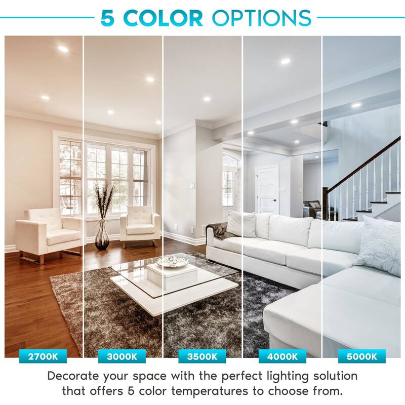 Luxrite 16Pack 4" LED Recessed Lights, 14W=75W, 5 Color Options, 950